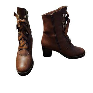 Size 35.5 Vtg 1970's Warm Brown Designer Maraolo Made in Italy NOS Leather Boots